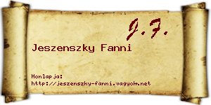 Jeszenszky Fanni névjegykártya